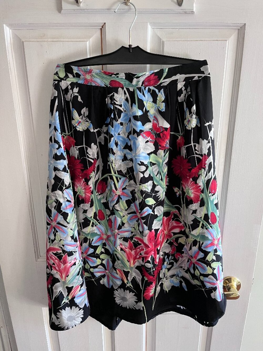 Handmade 100% Vintage Pure Silk 3/4 Length Skirt